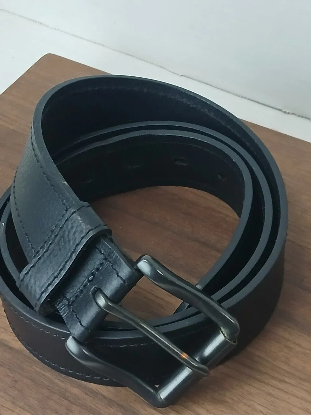 Dickies Black Leather Men's 38W. Belt - Classic Style Black Buckel (B16WB)